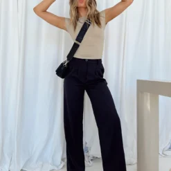 Princess Polly Archer Pants Black -Modeoryx Sales Store 0 modelinfo Millie us4