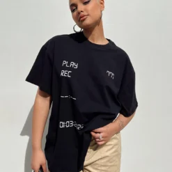 Recording Oversize Tee Black -Modeoryx Sales Store 0 modelinfo Sarah us4 37f02999 d8f4 4cd4 b8de 03a604cac987