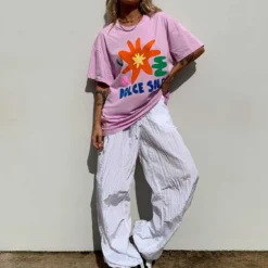 Organic Dolce Sole Oversize Tee Lilac