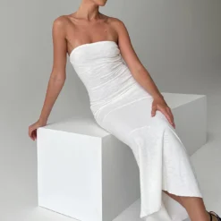 Oscar Midi Dress White Tall