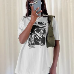 Princess Polly Punk Rock Show Oversized Tee Grey