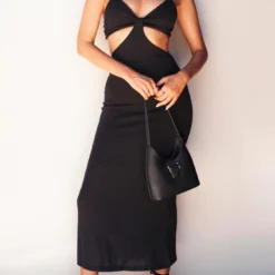 Princess Polly Jocelyn Cut Out Midi Dress Black