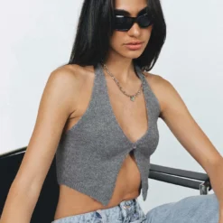 Princess Polly Waterbell Top Grey