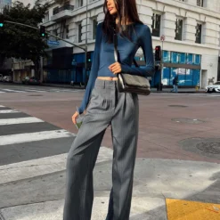 Princess Polly Archer Pants Pinstripe Grey