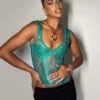Some Like It Hot Lace Corset Teal