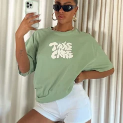 Take Care Oversized Tee Green