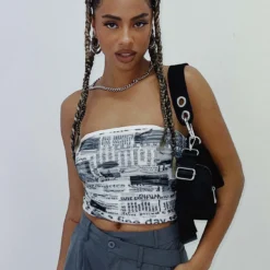 Welker Strapless Top Black / White