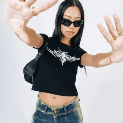 Fairy Wings Shrunken Tee Black