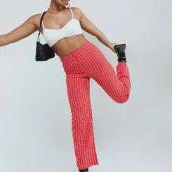 Princess Polly Euros Pants Red Tartan