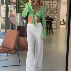 Princess Polly Santa Monica Knit Pants White