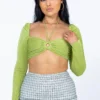 Princess Polly Loriella Ring Detail Long Sleeve Top Green