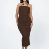 Princess Polly Kei Midi Dress Brown