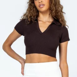 Princess Polly Chelsie Top Brown