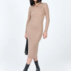 Princess Polly Tiarnie Midi Dress Beige