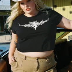 Fairy Wings Shrunken Tee Black Curve