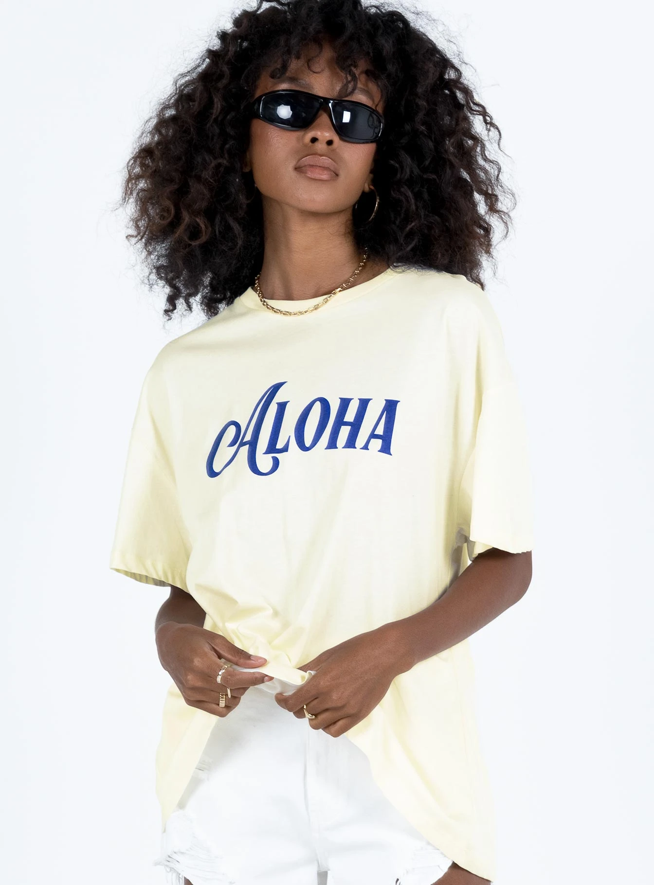 Aloha Oversized Tee Ivory 2 Aloha Oversized Tee Ivory - Image 2
