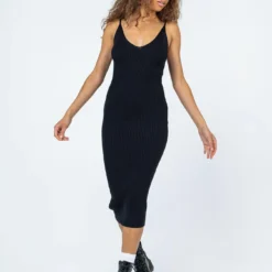 Princess Polly Oxford Midi Dress Black