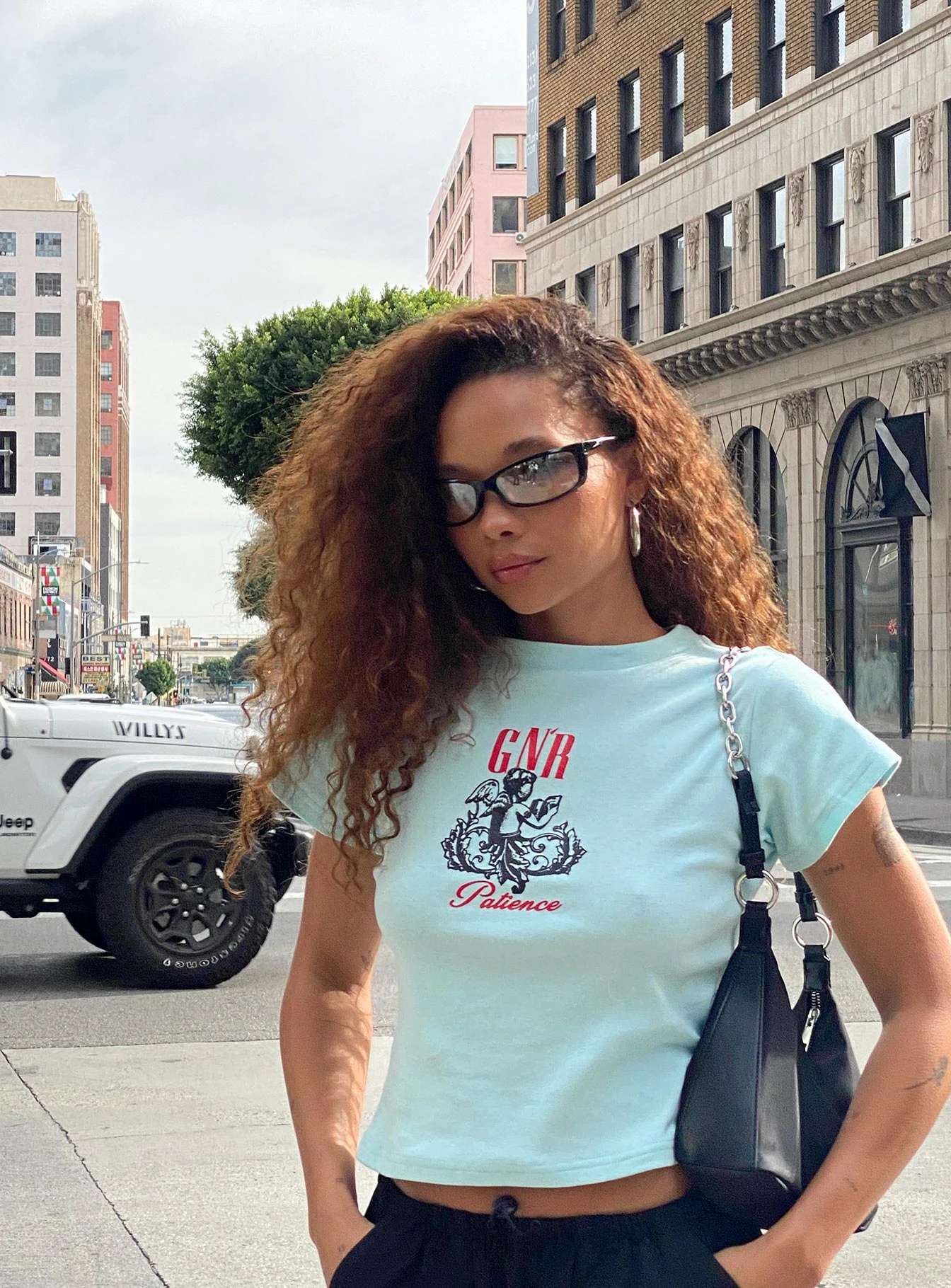 Guns N' Roses Angel Tee Blue 1 Guns N' Roses Angel Tee Blue