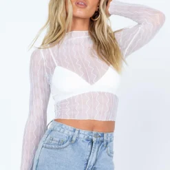 Princess Polly Aaron Long Sleeve Top White