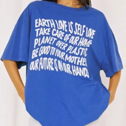 Organic Be Kind Charity Oversized Tee Blue
