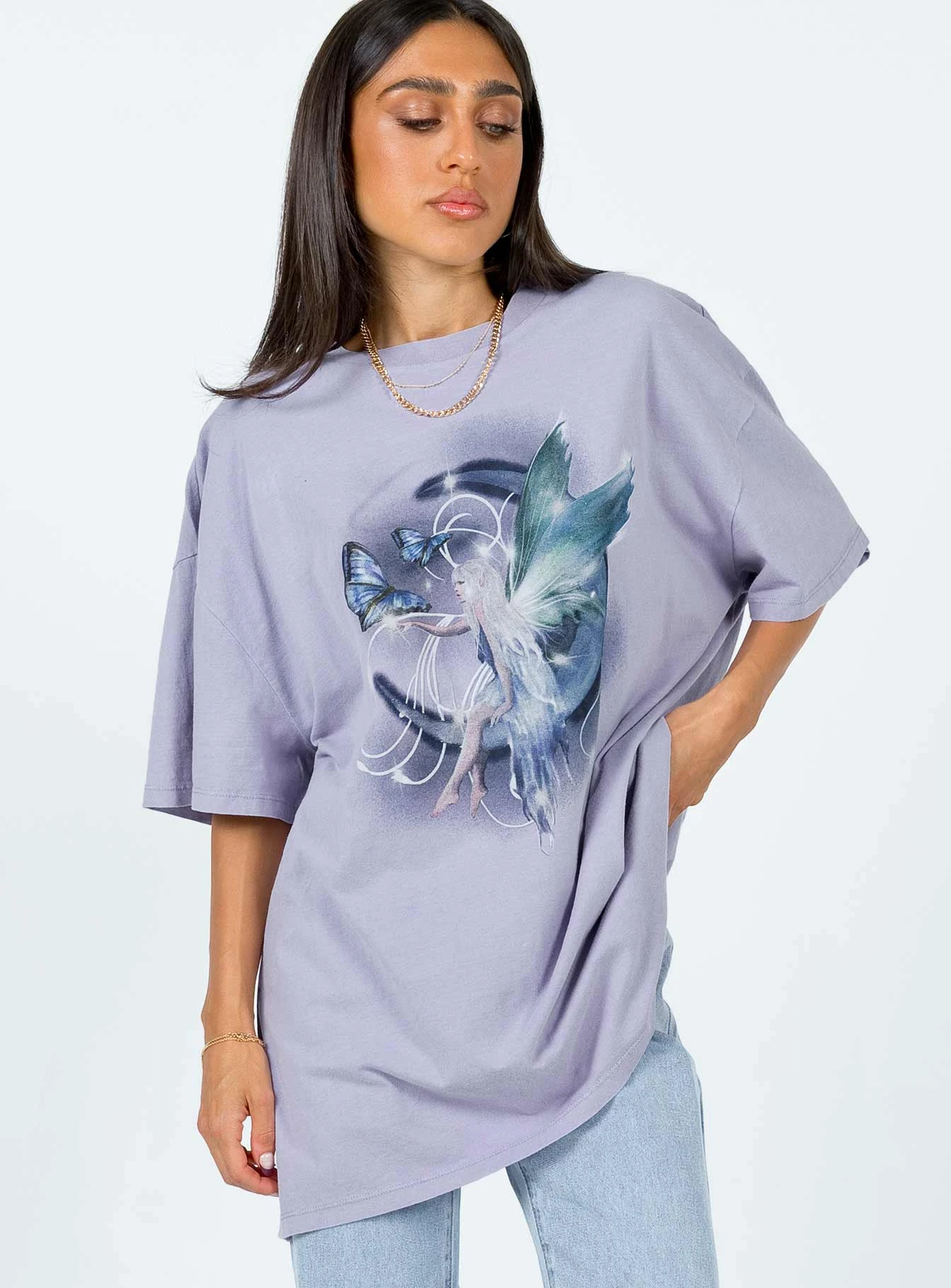 Princess Polly Fairy Forever Oversized Tee Purple 1 Princess Polly Fairy Forever Oversized Tee Purple