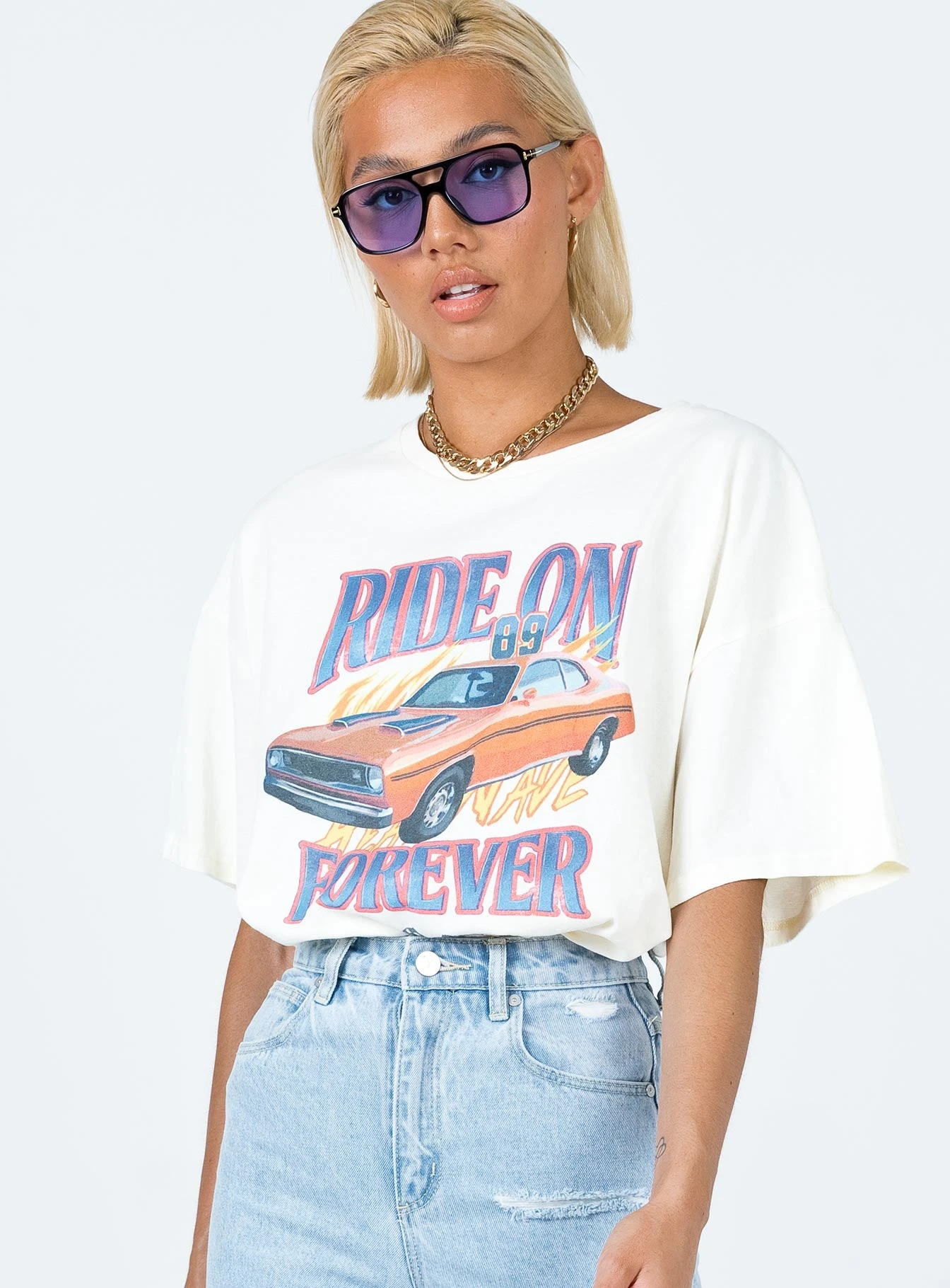Princess Polly Ride On Oversized Tee White 2 Princess Polly Ride On Oversized Tee White - Image 2