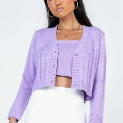 Princess Polly Donita Cardigan Set Purple