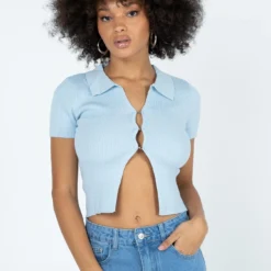 Princess Polly Clayton Top Blue