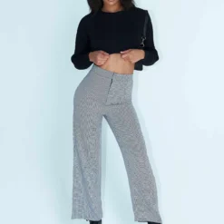 Princess Polly Valreee Gingham Wide Leg Pants Black / White -Modeoryx Sales Store 1 modelinfo jasmin us2 5624faa6 b269 4df8 87bc dbd94acd5f4c