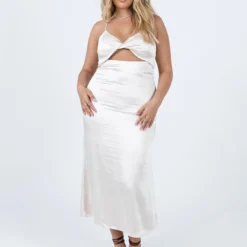 Princess Polly Roya Midi Dress Champagne