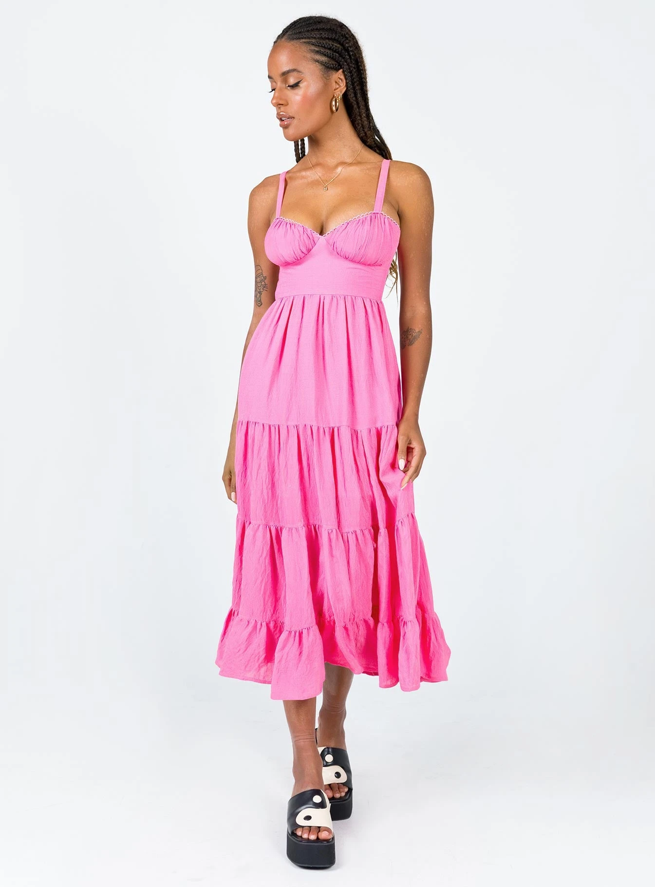 Princess Polly Joella Midi Dress Pink 2 Princess Polly Joella Midi Dress Pink - Image 2