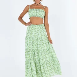 Princess Polly Perrin Set Green Floral