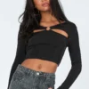 Princess Polly Raquel Long Sleeve Top Black