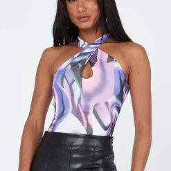 Princess Polly Aubrie Bodysuit Purple Multi