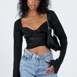 Princess Polly Afflect Long Sleeve Top Black