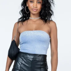 Princess Polly Carla Bodysuit Blue Glitter