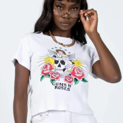 Guns N Roses Rib Fit Tee White