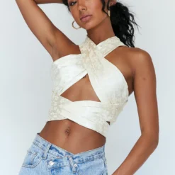 Princess Polly Lamaria Top Cream