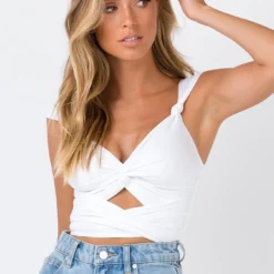 Porto Cervo Tie Up Crop White 12 Porto Cervo Tie Up Crop White -Modeoryx Sales Store 1 140 408