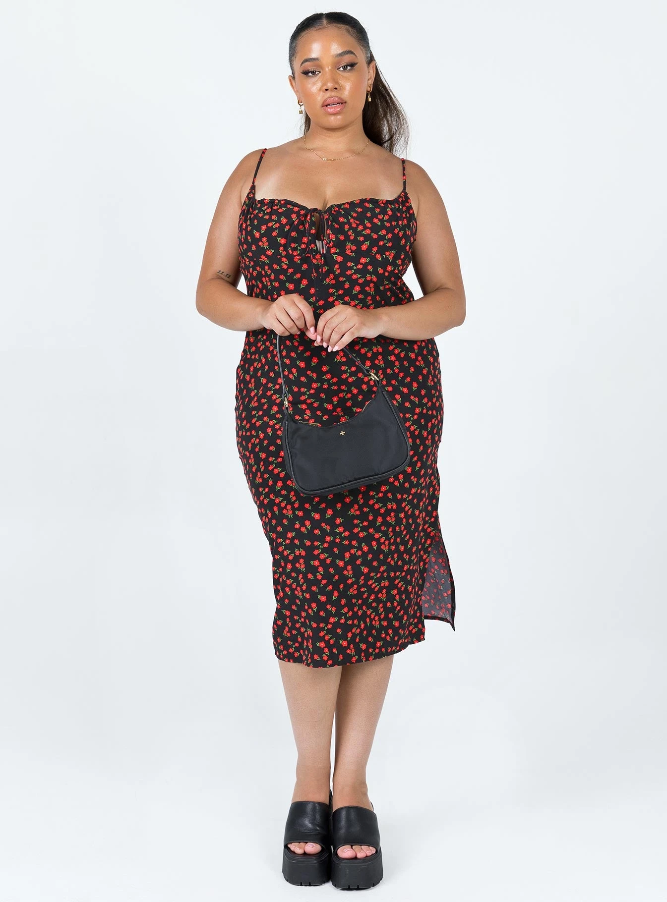 Noda Midi Dress Black Curve 3 Noda Midi Dress Black Curve - Image 3