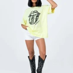 Princess Polly The Rolling Stones Start Me Up Oversized Tee Green -Modeoryx Sales Store 2 modelinfo christy us2 dde3676b 0227 49a3 8edf 27049f51708a