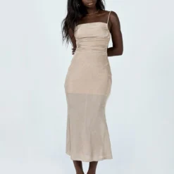 Princess Polly Vera Midi Dress Beige -Modeoryx Sales Store 2 modelinfo cynthia us2 e1d7a6c6 5ba0 4831 87ff e6f1ed5ed04f