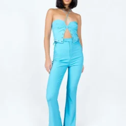 Princess Polly Mid Way Laced Flare Pants Blue 8 Princess Polly Mid Way Laced Flare Pants Blue -Modeoryx Sales Store 2 modelinfo elle us4 69b19d5d e484 45ec b3b5 94069c34926f