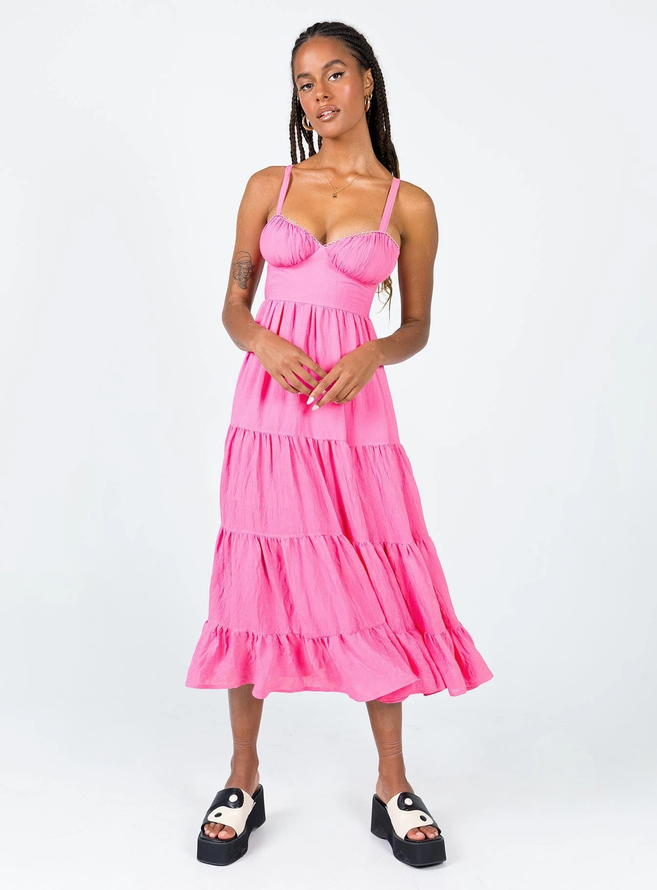 Princess Polly Joella Midi Dress Pink 3 Princess Polly Joella Midi Dress Pink - Image 3