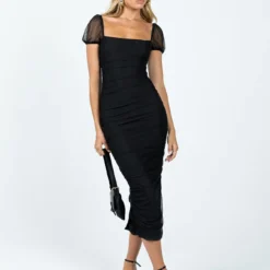 Charvi Short Sleeve Midi Dress Black 9 Charvi Short Sleeve Midi Dress Black -Modeoryx Sales Store 2 modelinfo kiana us2 12e7a812 40b4 4445 aeac 50bec5269e13