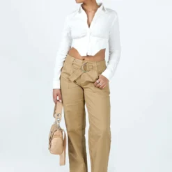 Princess Polly Burdem Low Waist Pants Camel -Modeoryx Sales Store 2 modelinfo sarah us4 d8d5c72e 96e2 4824 a8e2 76e321e6f9e6