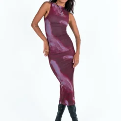 Motel Fayola Dress Mesh Watercolour Wine -Modeoryx Sales Store 2 modelinfo sneha us2 22729b3c 1fa5 4eec 8e16 5dccfa18961a