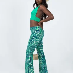 Motel Coban Trouser 70s Ripple Green -Modeoryx Sales Store 3 modelinfo Cynthia US4 2
