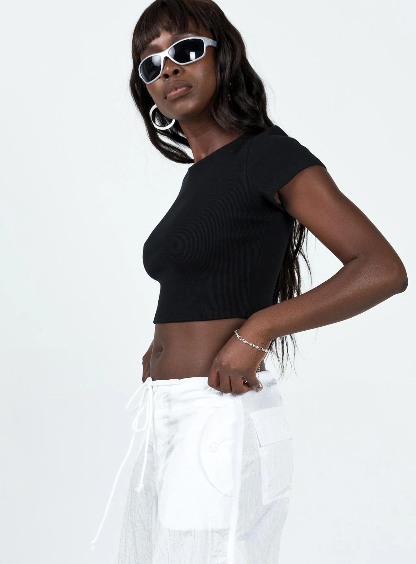 Classic Crop Tee Black Tall 4 Classic Crop Tee Black Tall - Image 4