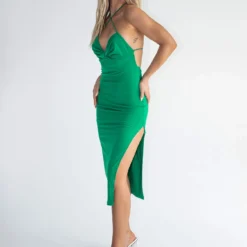 Princess Polly Bodie Midi Dress Green -Modeoryx Sales Store 3 modelinfo ashley us2